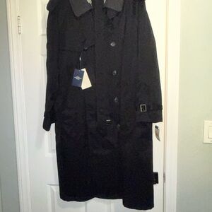 Hart Schaffner Marx Classic Black Trench Coat